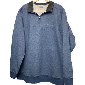 Columbia Men’s Hart Mountain II 1/4 Zip Blue Fleece Pullover Sweater Size XXL